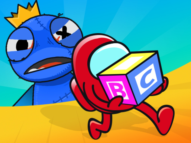 Spel Versteek en soek blou monster aanlyn