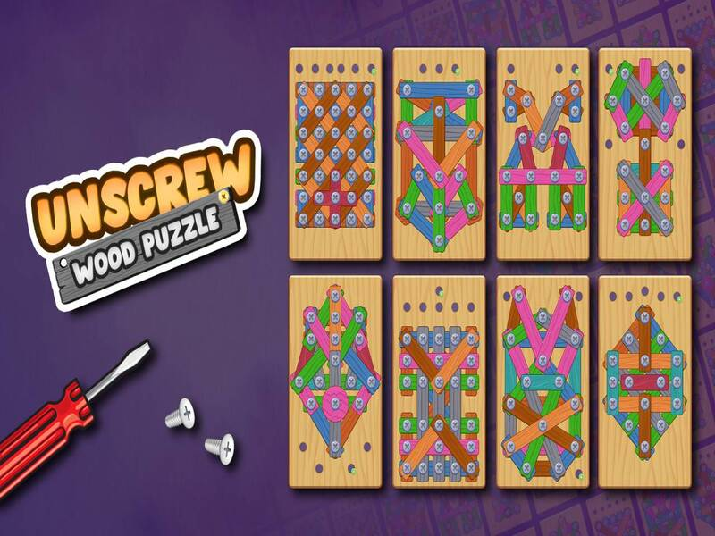 Spel Skroef hout legkaart los aanlyn