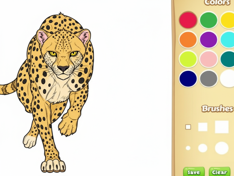 Spel Wilde diere kleurboek aanlyn